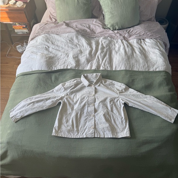 Kensie Jackets & Blazers - Kensie Cream Cotton Shirt Jacket – Chore Style